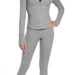 Heroine Sport Apres Henley Heather Ribbed Grey Top Shirt Sz M Gray Size M Photo 1