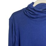 Alfani  Womens Sz L Petite Blue Lightweight Jersey Turtleneck Top Long Sleeve Photo 3