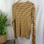 Todd Oldham Cream Orange & Red Striped Metallic Long Sleeve Crewneck Tee Shirt L Tan Size L Photo 1