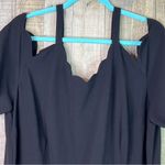 Monteau Los Angeles Size 3X Scallop Neckline Black Cold Shoulder Jumpsuit Photo 5