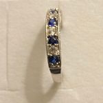 Delmar Sterling Silver White & Blue faux Sapphire Ring. Size 8.5 Photo 5