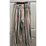 Madewell  Tie-Waist Huston Pull-On Crop Pants Size Small in Stripe Linen Blend Photo 4