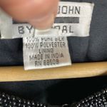 Mark & John Gopal Vintage Womens size L 100% Silk Beaded Open Cardigan Jacket Black Size L Photo 8