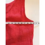 SAKE Coral Linen Blend Sleeveless Button Front Midi Dress with Tie Waist Size 16 Red Photo 4