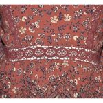 Angie Cute Dress Women’s Size L Floral Boho Puff Bell Sleeve Midi Smocked Lace Photo 3