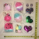 W Pink & Mint Fuzzy Ice Cream Pom Pom Keychain Photo 7
