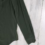 Rock & Republic Silky Dark Green Long Sleeve Button Down Top Women's Size Small Photo 6