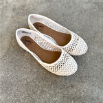 Anthropologie  Seychelles Ivory White Open Weave Flats Size 7.5 Memory Foam Shoes Photo 8