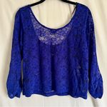 G by Guess  Electric Blue Lace Blouse Photo 3