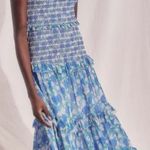 Saylor  Jeannie Blue Floral Midi Dress Photo 0
