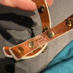 Tory Burch Double Banded Layer Wrap Leather Logo Stud Bracelet Gold Grommet Rivet Hardware Photo 4