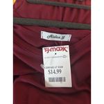 Aiden Y Women's Small Maroon 3/4 Sleeve Sharkbite Hem Round Neck Dress NWT Photo 4