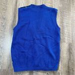 Vintage 90s Cottagecore Golf Plaid Knit Sweater Button Vest Size Small Unisex Blue Photo 4