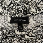 Who What Wear Black & White Paisley Print Linen Blend Tee Photo 7