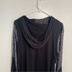 Eddie Bauer  Hooded Athletic Long Sleeve Top Black Space Dye XL Photo 6