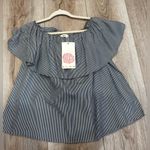 Glam  Black and White Striped Women's Top 🩶
*NEW WITH TAGS 🏷️ Photo 1