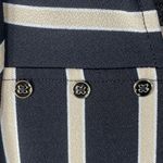 Adrianna Papell  Square Neck Top Shirt Plus Sz 1X‎ Black Tan Stripes Office Work Photo 5