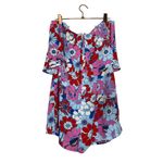 Sugar Lips Berry Mix Floral Strapless Romper Size Large Retro Pink Blue White Photo 3