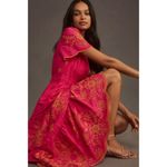 Anthropologie NWT Maeve Somerset Maxi in Pink Embroidered Edition Dress L Photo 2