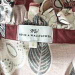 Never A Wallflower Vicki Short Flutter Sleeve Top Shirt Floral 100% Cotton Sz S Brown Photo 4