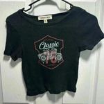 Obsessive Love Black motorcycle graffic crop top  Photo 2