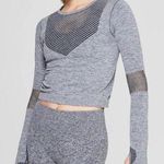 Joy Lab Gray Long Sleeve Crop Top XS Photo 0