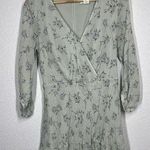 Club Monaco  Punched Sleeve Mini Dress Size 6 Floral Textured Chiffon Photo 0