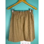 J.Crew Wool Blend Mini Skirt Tan Khaki Women's 00 | Elastic Waist Lined Pockets Photo 3