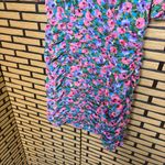 Luna  Multi Color Floral‎ Ruched Dress Size Small Photo 5