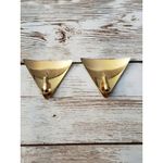 Vintage Clip On Earrings Artsy Triangle Shape Photo 1