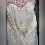 1950s Warren Petites Ivory Polka Dot Tulle Illusion Dress Tea Length Size 6 White Photo 7