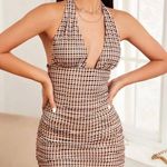 Romwe Tie Backless Ruched Drawstring Body on Dress Photo 1