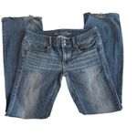 American Eagle AE VTG Y2K Artist Super Low Rise Flare Jeans Stretch Denim 6 Blue Photo 1