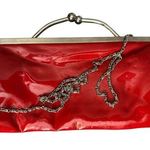Candie's Vintage  bright red vinyl silver clip chain crossbody purse Photo 0