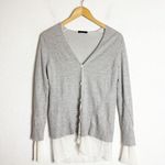Rag and Bone  Alyssa Merino Wool Cardigan Gray Size Medium Lightweight Button Chic Photo 2