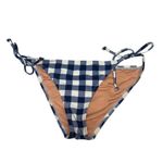 J. Crew String Hipster Bikini Bottom in Gingham Sz. M Blue Size M Photo 2