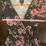 Derek Heart Black and Pink Floral Midi Dress Photo 5