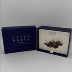 CRAZY HORSE By LIZ CLAIBORNE COMPANY Floral Enamel & Rhinestone BROOCH Brown Photo 4