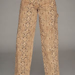 Anthropologie DAMSON MADDER Drew Cargo Jeans Snakeskin Print Size 4 NEW Photo 0