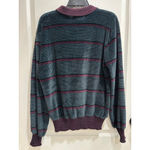 Men's Repage Vintage Velour Striped Sweater, Large Blue Photo 3