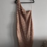 Kimchi Blue NWOT UO  One Shoulder Ruffle Midi Dress L Beige Photo 2