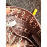 Burgundy & Red Tignanello Crossbody Purse Genuine Leather Trim 9"x8" Photo 4