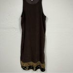 Nina Piccalino Brown Felt Overall Dress Womens 16 Jumper Loepard Dragon Lined Photo 2
