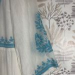 Soft Surroundings  Juniper Women's Embroidered Maxi Dress‎ White Blue Boho Small Photo 4