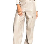 ASOS Faux Leather Cargo Trousers Muted Mushroom Size 2 Photo 0