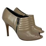 Manolo Blahnik  size 37 US 7 Taupe Peep Toe Booties ankle heeled leather Photo 1