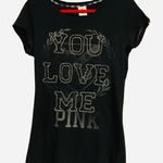 Victoria's Secret Victoria Secrets Pink Graphic Tee Crewneck Tee Black M Photo 4
