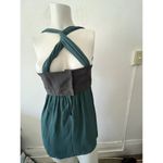 Proenza Schouler Silk Size 6 Halter Twist Back Bustier Green Gray Top Blouse Photo 6