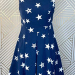 Moussy Blue Star Printed Pleated Fit & Flare Dress Photo 0