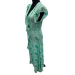 MELISSA ODABASH Bria Folie Maxi Kaftan Women's Size Small Green & White Photo 4